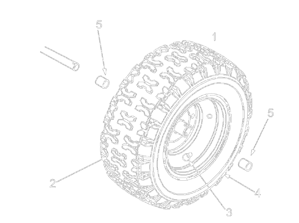Wheel Assembly Diagram and Parts List for 31B-611D352 2001 Yard Machines Snow Blower